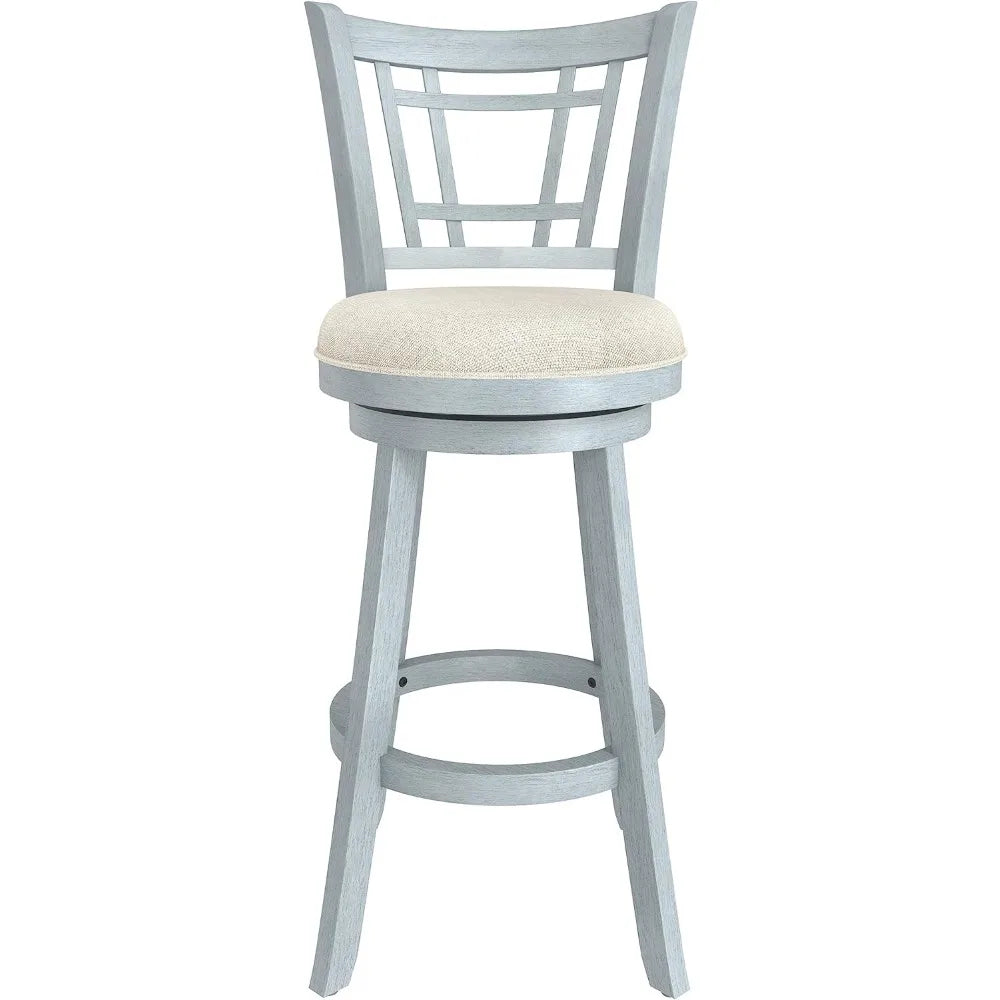Bar Height Swivel Stool With Rectangular Lattice Back