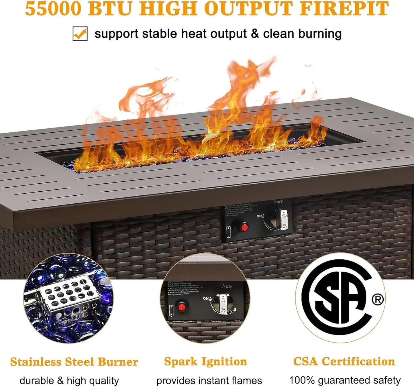 Propane Gas Fire Pit Table