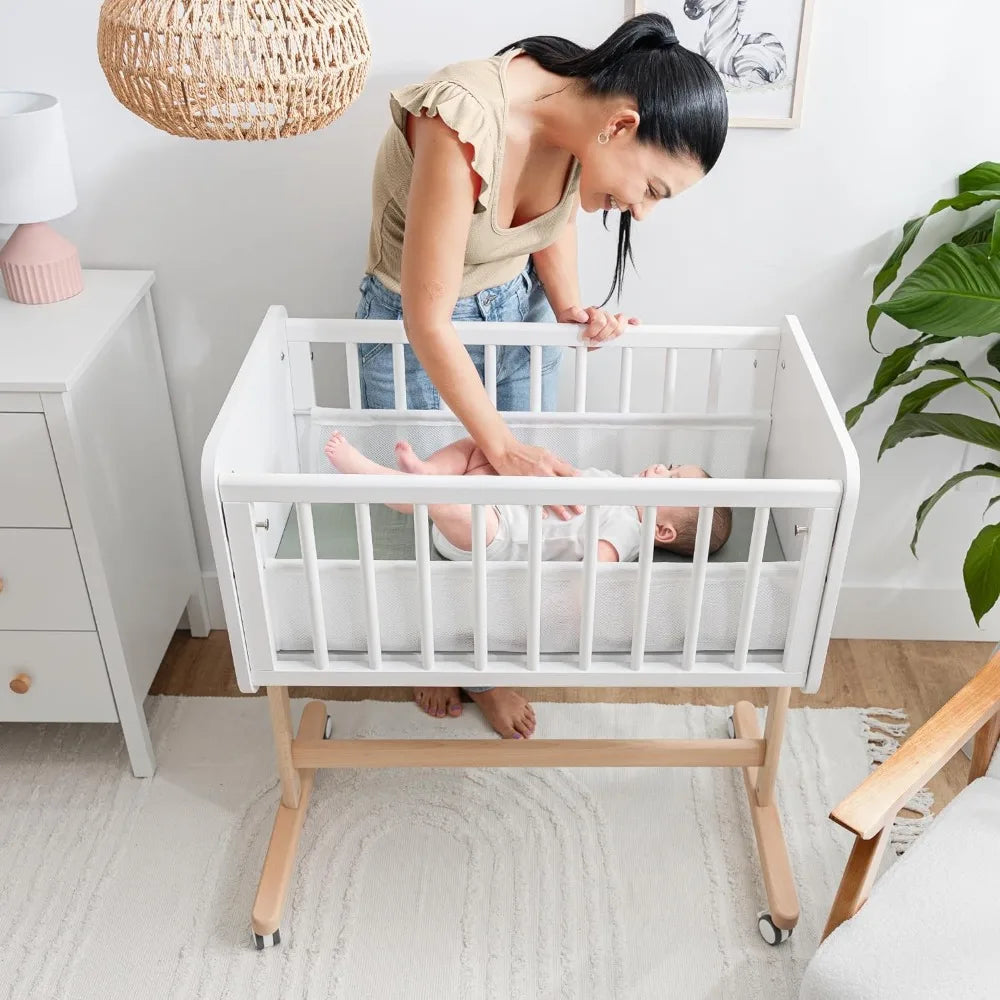Comfy Cubs Wooden Bedside Bassinet Sleeper