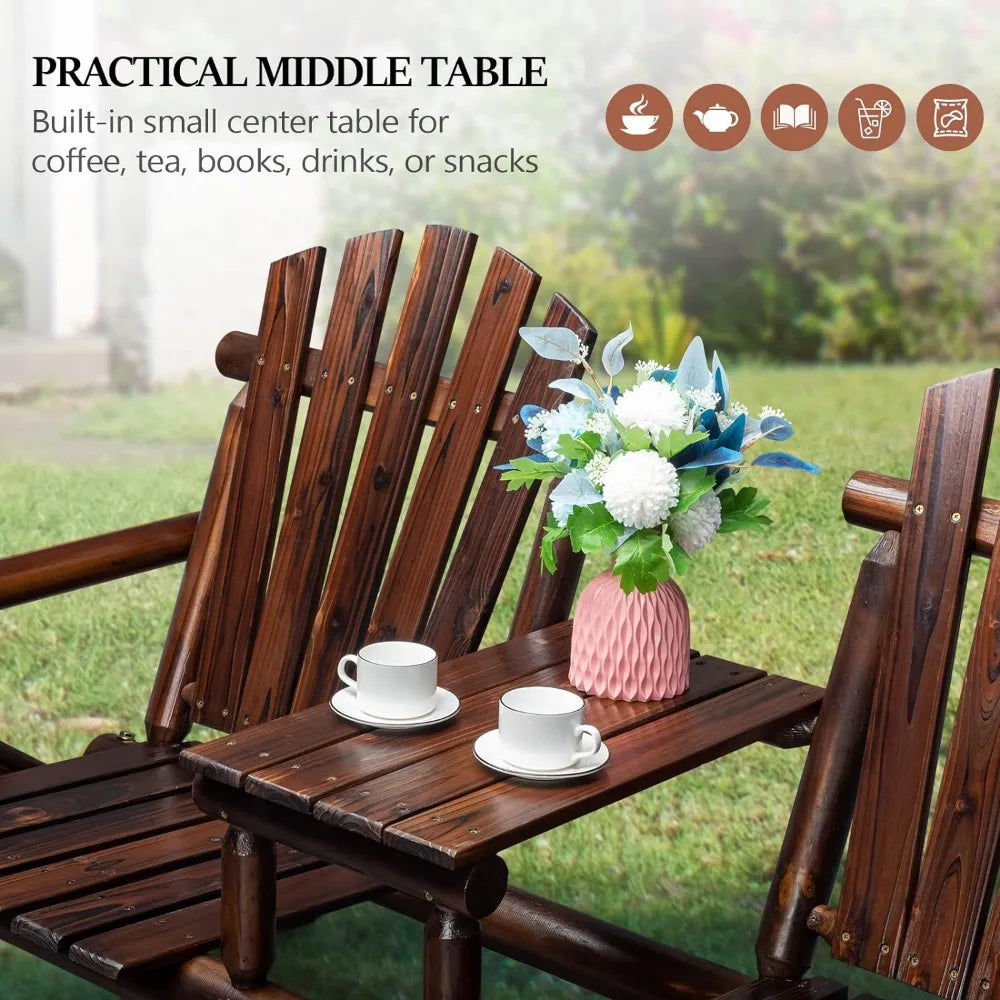 Outdoor Bench with Built-in Table