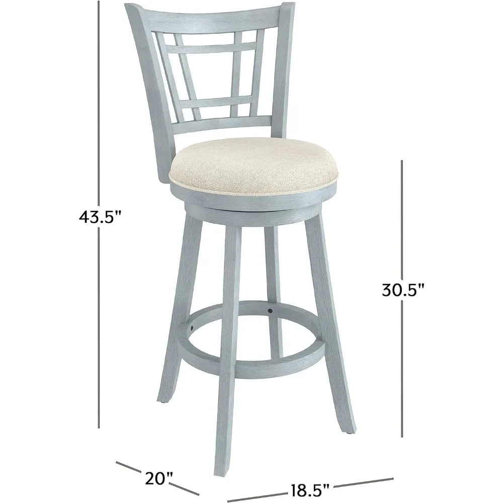 Bar Height Swivel Stool With Rectangular Lattice Back