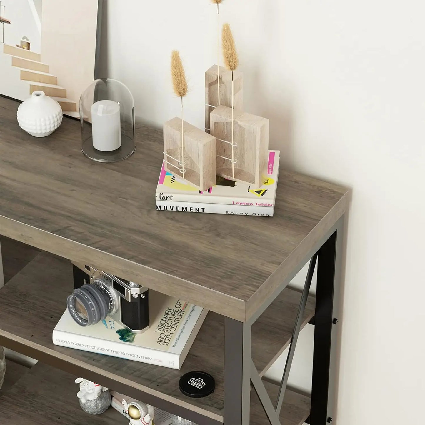 Console Table Narrow w/ 5-Tier Storage Shelves