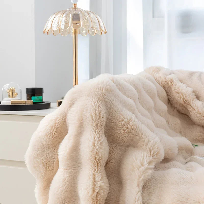 Imitation Rabbit Fur Plush Blanket