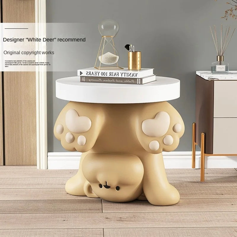 Cream Wind Bear Floor Storage Table