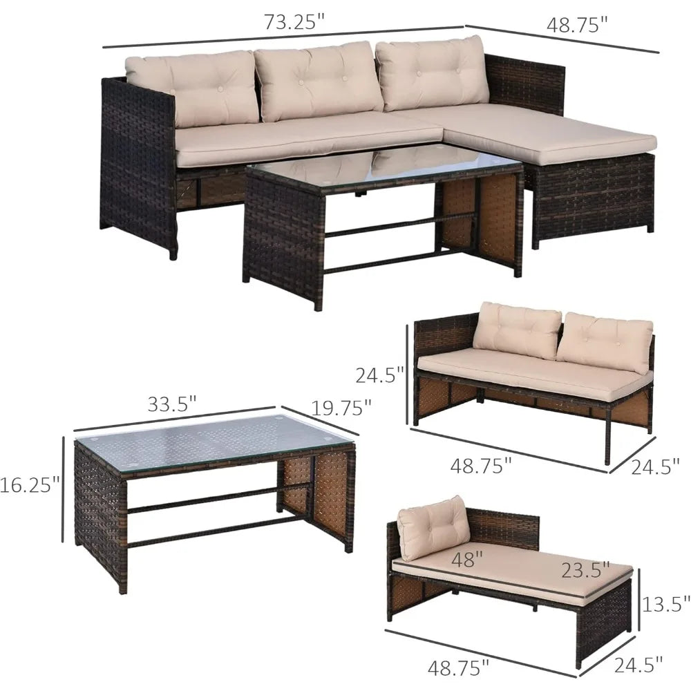 3 Piece Patio Furniture Set