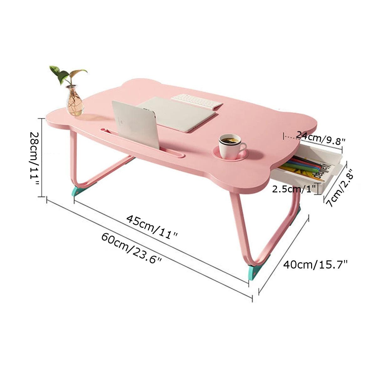 Pink Portable Folding Laptop Stand
