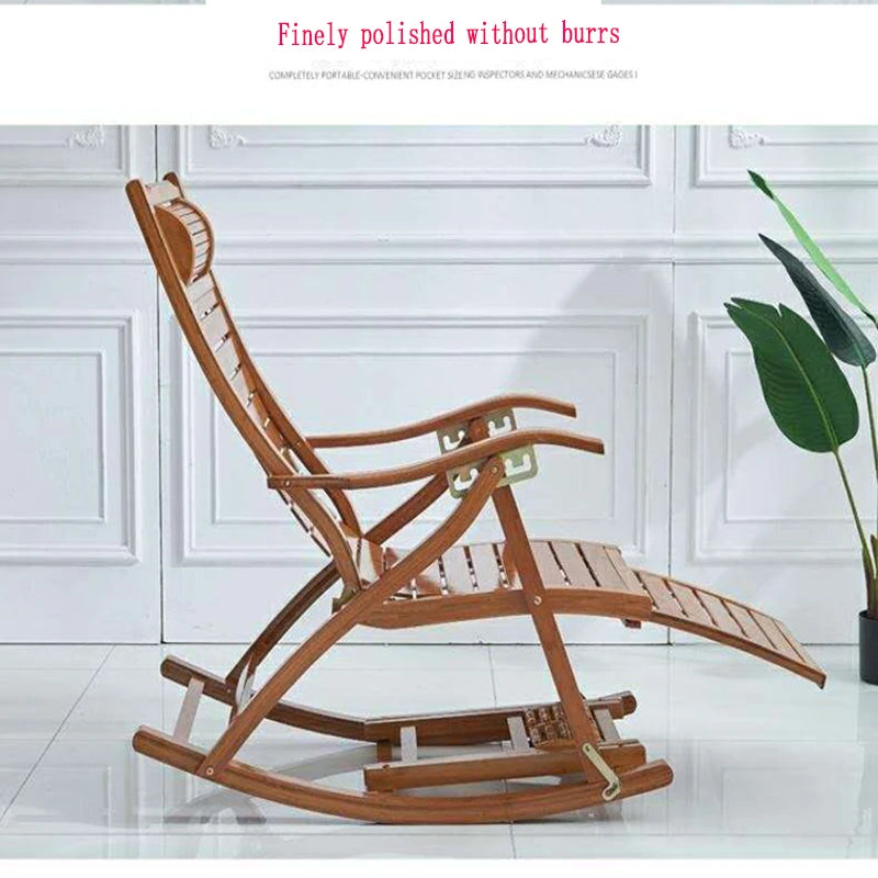 Rocking chair bamboo recliner