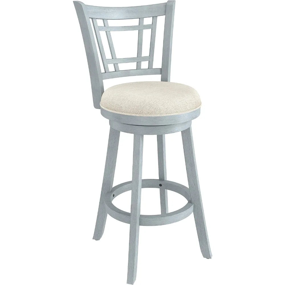 Bar Height Swivel Stool With Rectangular Lattice Back