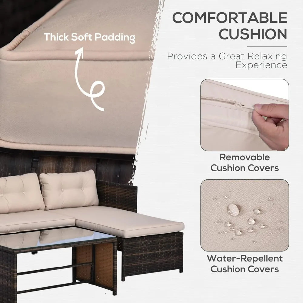 3 Piece Patio Furniture Set