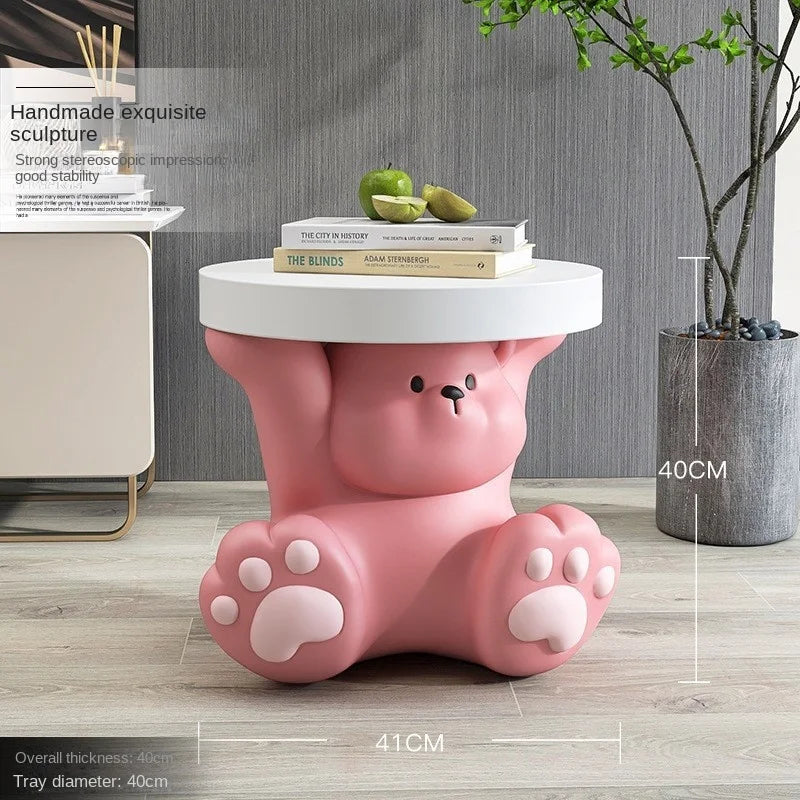 Cream Wind Bear Floor Storage Table