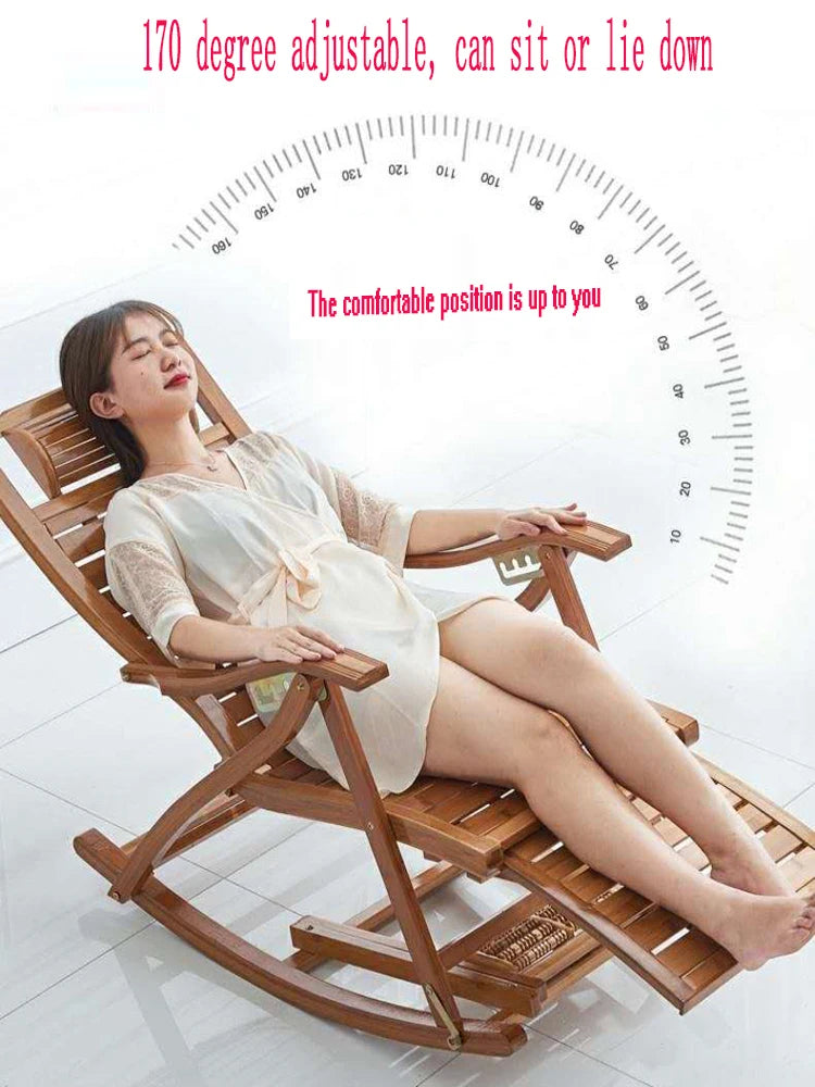 Rocking chair bamboo recliner
