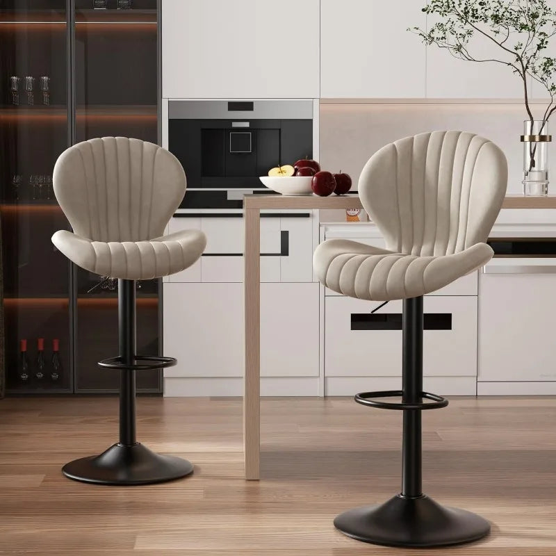 Set of 2 Modern Swivel Bar Chairs