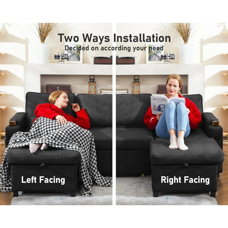 Sofa Bed Sleeper Pull Out 2 in 1 Sectional