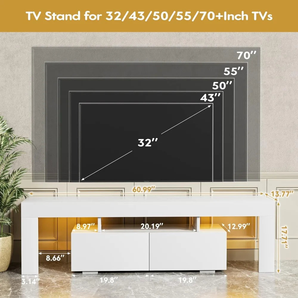 TV Stand with LED Lights