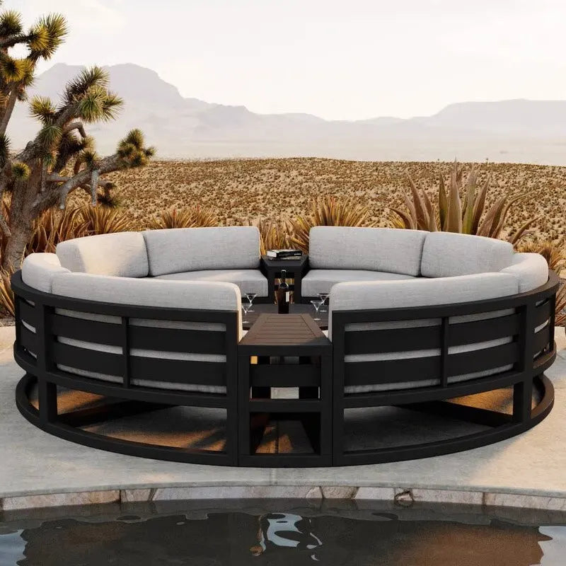 Customized aluminum alloy outdoor sofa combination villa courtyard waterproof and sun-proof