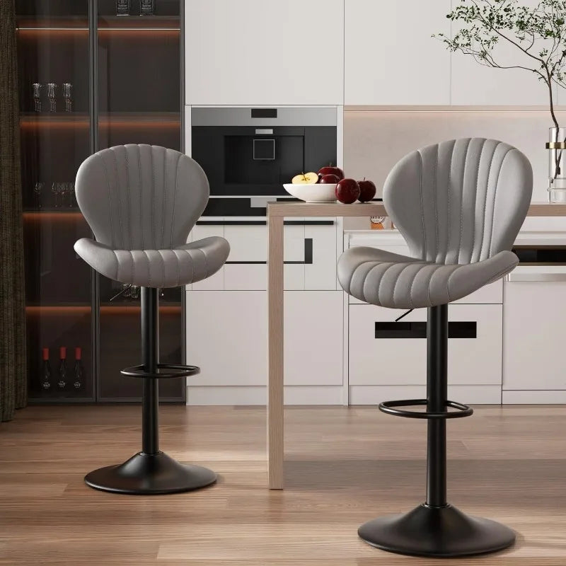 Set of 2 Modern Swivel Bar Chairs