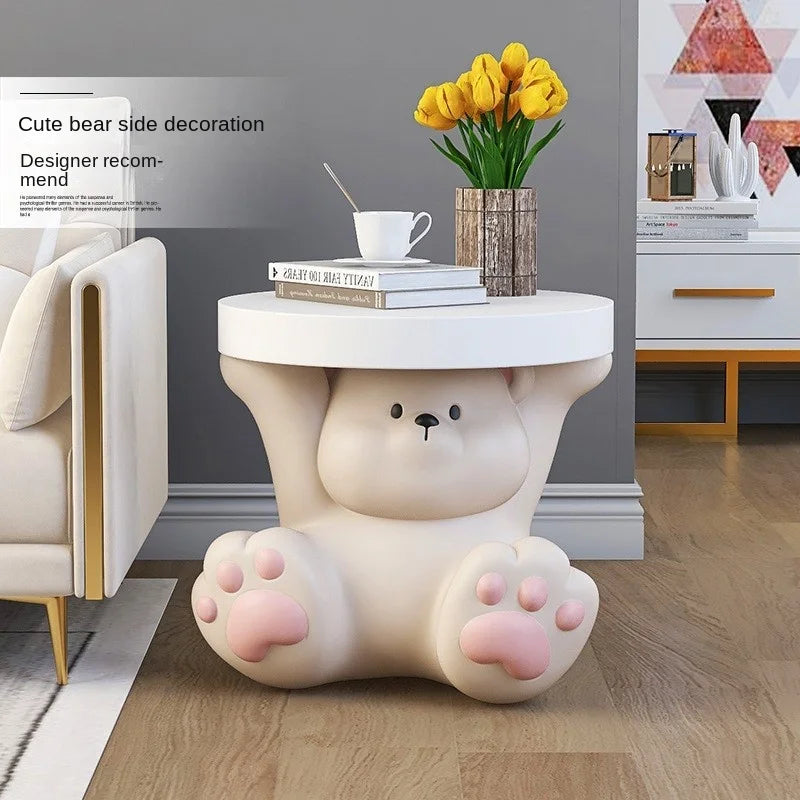 Cream Wind Bear Floor Storage Table