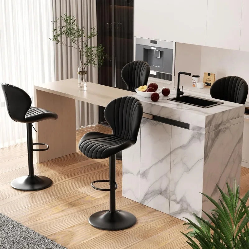 Set of 2 Modern Swivel Bar Chairs