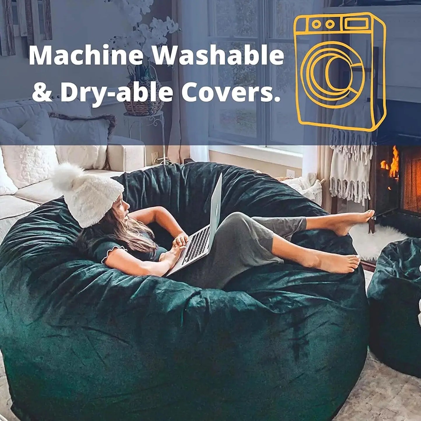 6ft Bean Bag Chair, Oversize Bean Bag Chair for Adults