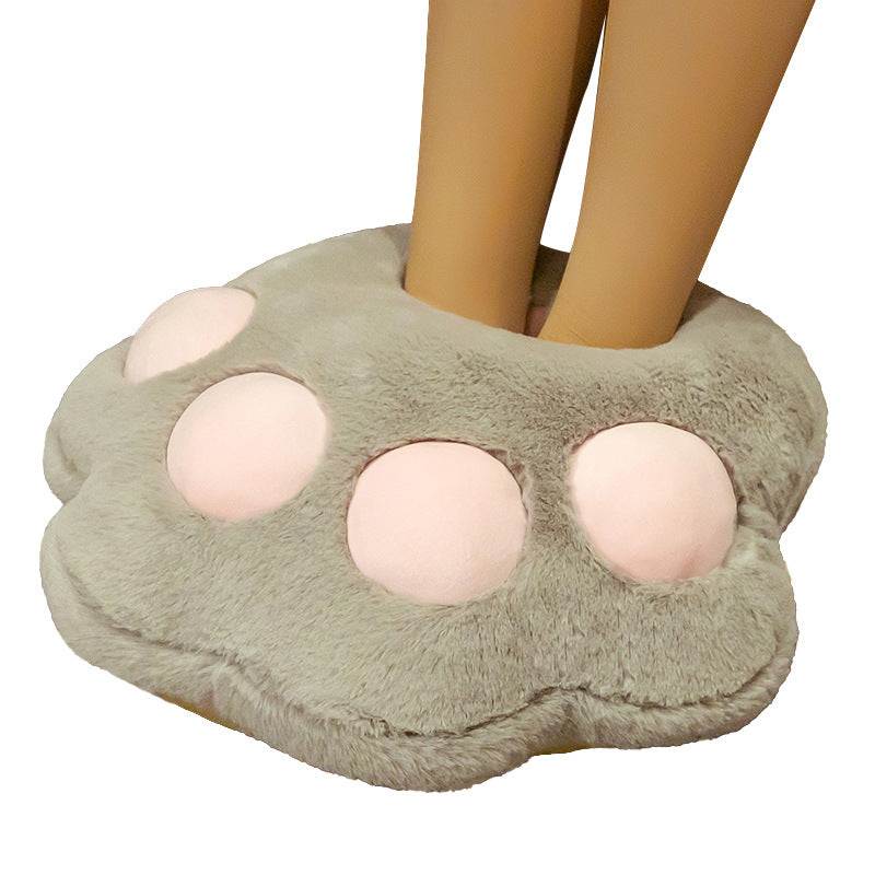 Winter cute cartoon warm thick slippers warm feet plush mat