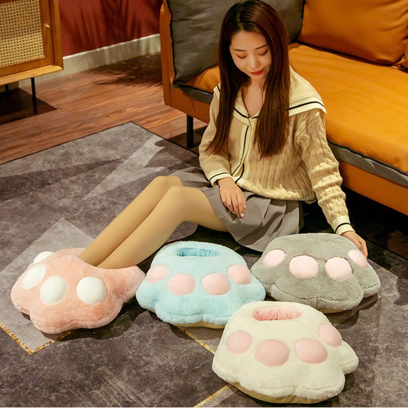 Winter cute cartoon warm thick slippers warm feet plush mat