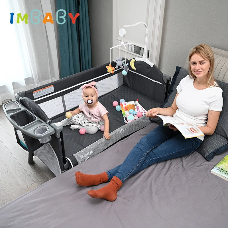 l Baby Cribs Foldable Baby Cot With Diaper Table