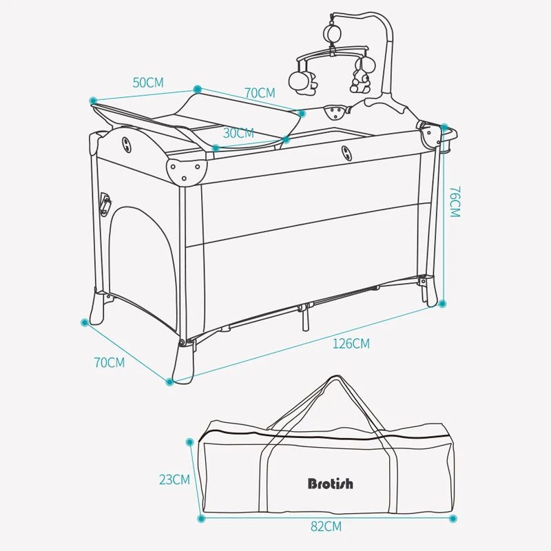 l Baby Cribs Foldable Baby Cot With Diaper Table