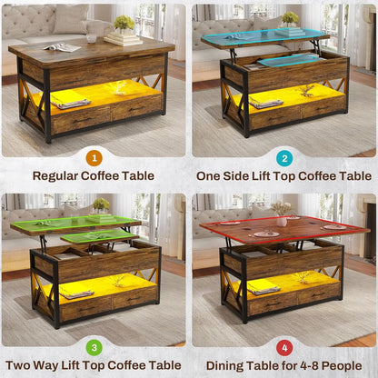 4 in 1 Coffee Tables with Storage for Living Room