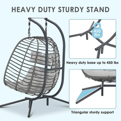 Double Swing Egg Chair with Stand