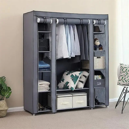 Clothes Foldable wardrobe  Double Rod