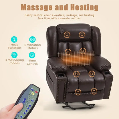 Reclining Sofas with Heated and Massage, Adjustable Lift