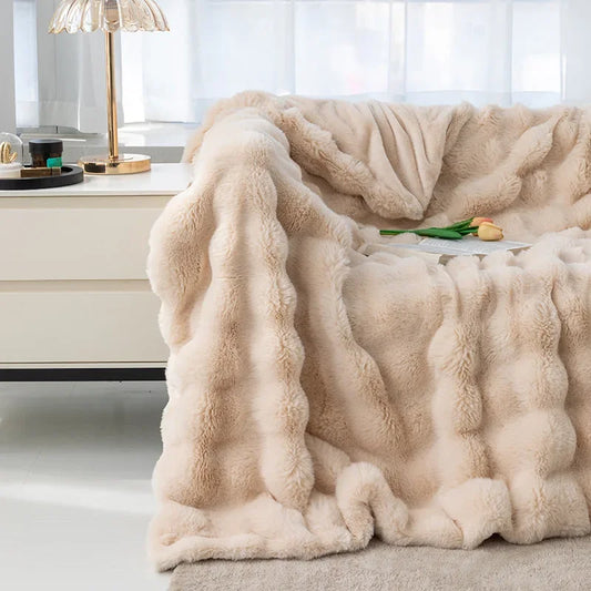 Imitation Rabbit Fur Plush Blanket