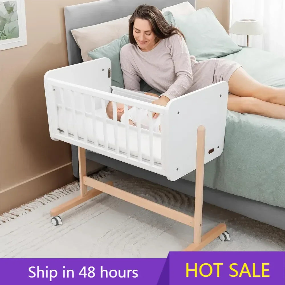 Comfy Cubs Wooden Bedside Bassinet Sleeper