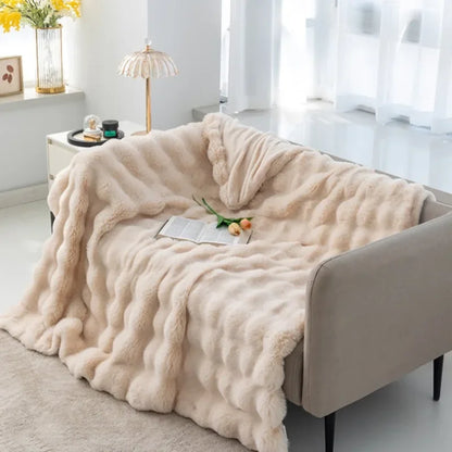Imitation Rabbit Fur Plush Blanket