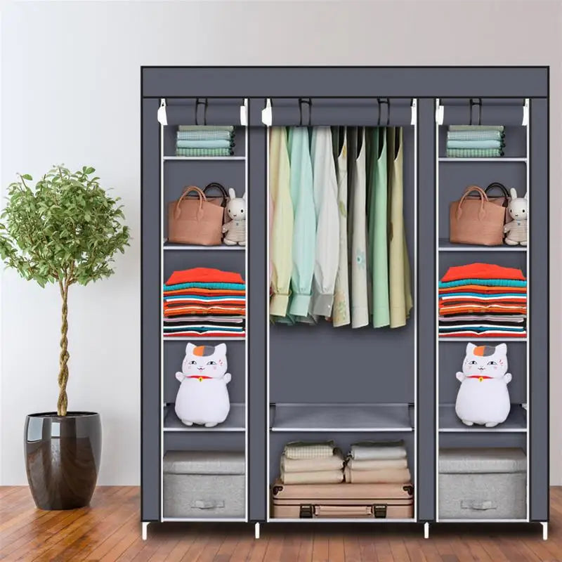 Clothes Foldable wardrobe  Double Rod