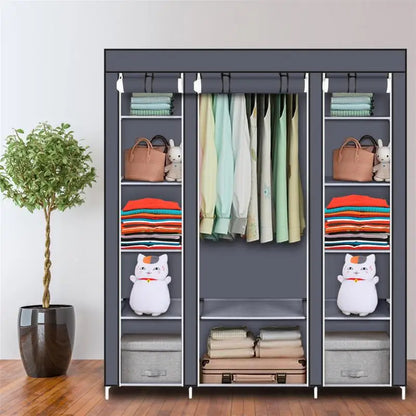 Clothes Foldable wardrobe  Double Rod