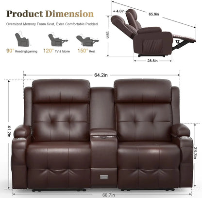 Massage Loveseat Recliner Sofa