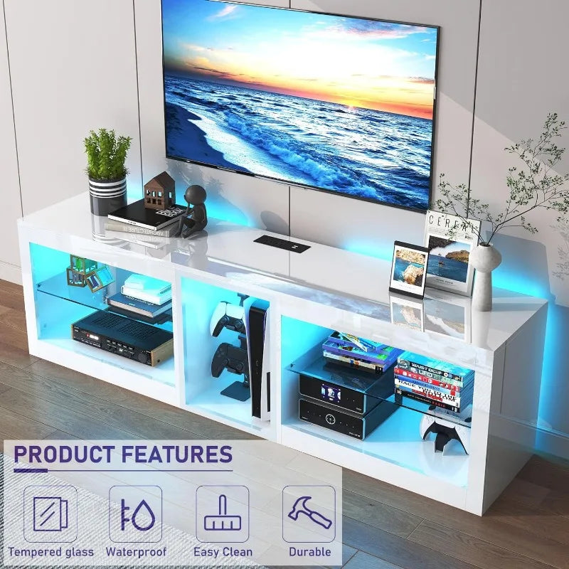 LED TV Stands w/60,000-Colors LED Lights