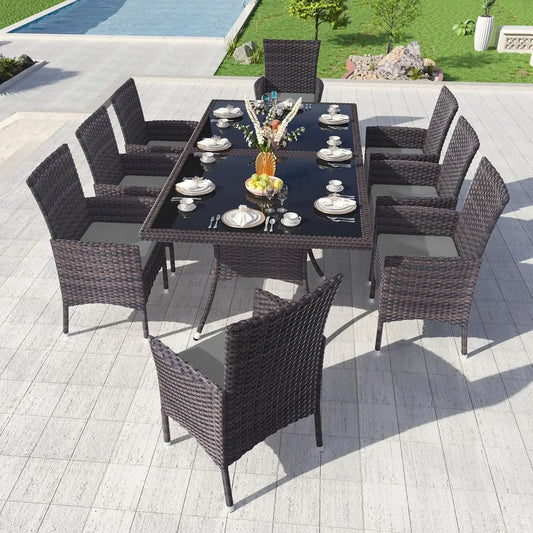 Weather Wicker Table and Chairs Patio Furniture Set