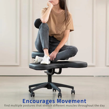 Ergonomic Cross Legged Chair with Wheels