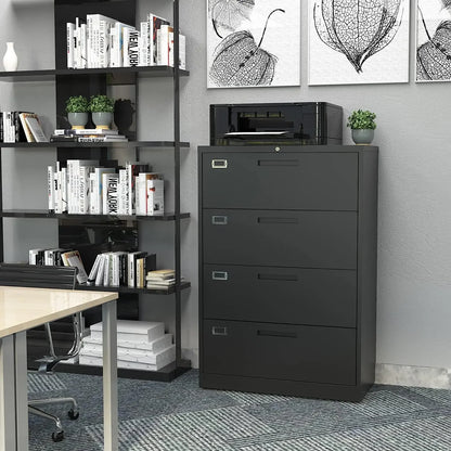 4 Drawer Filing Cabinet with Lock Metal