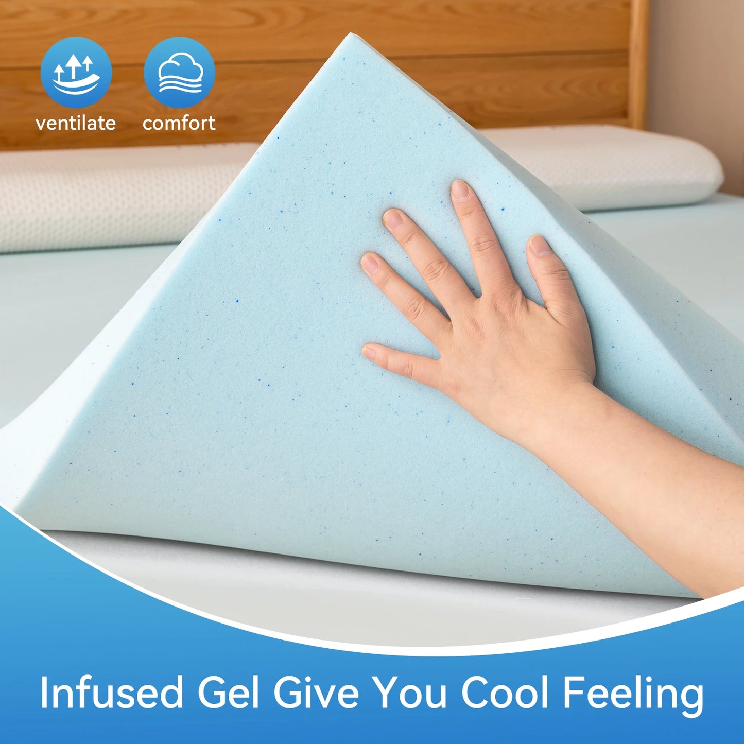 Gel Memory Foam Mattress Topper