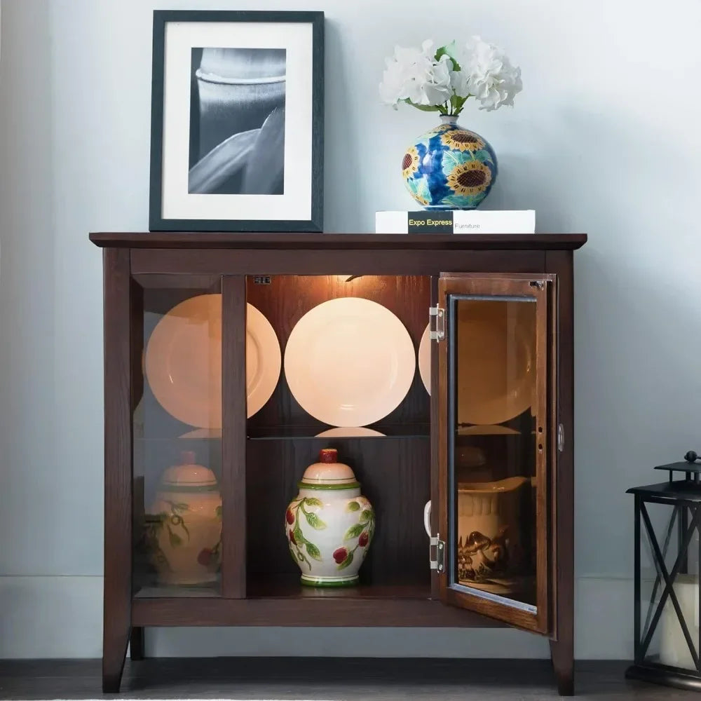 Entryway Curio Cabinet with Interior Light