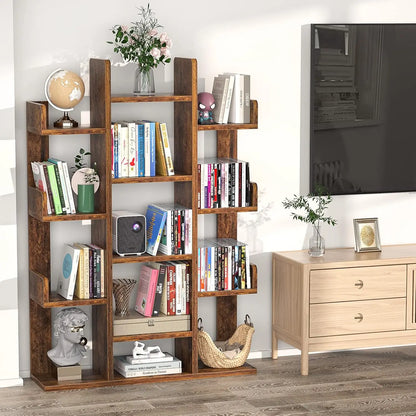 Tree-Shaped Bookcase Storage Shelf with 13 compartments