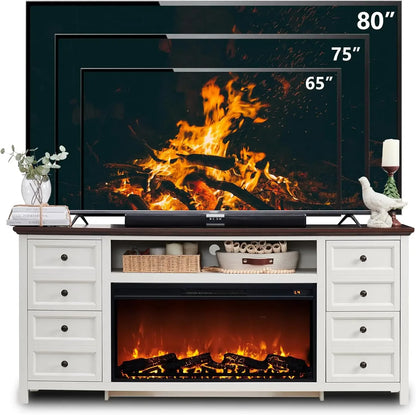 Fireplace TV Stand  Farmhouse Entertainment Center