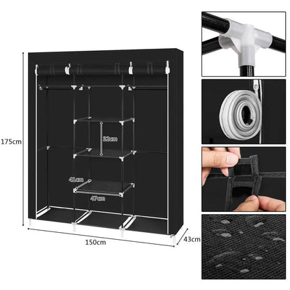 69 inch portable closet clothing storage cabinet