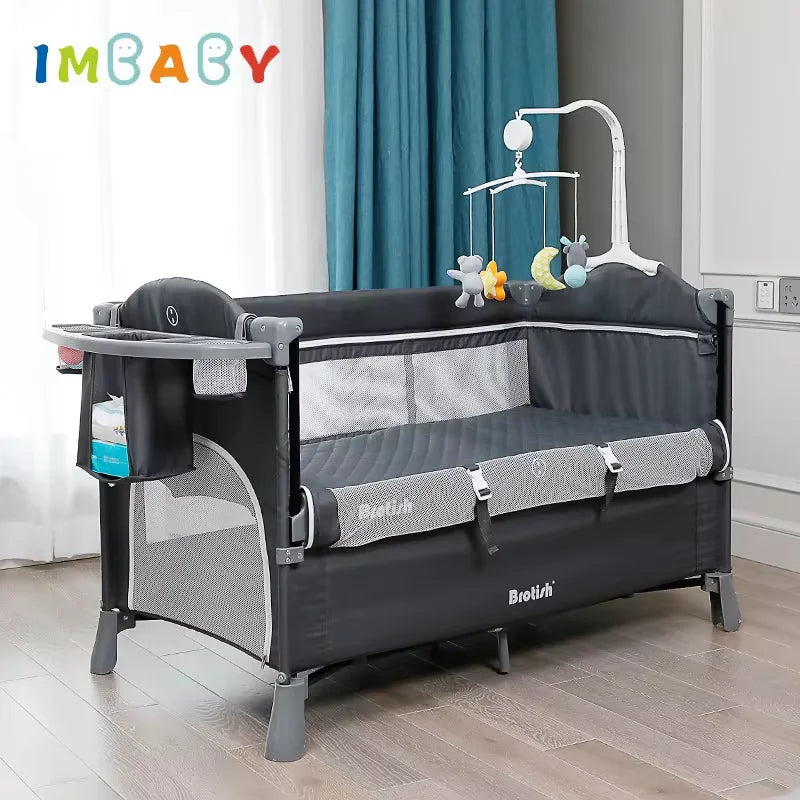 l Baby Cribs Foldable Baby Cot With Diaper Table