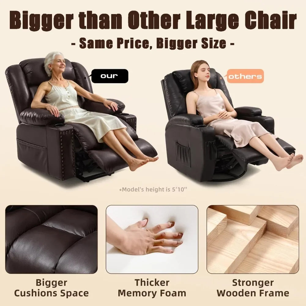 Reclining Sofas with Heated and Massage, Adjustable Lift