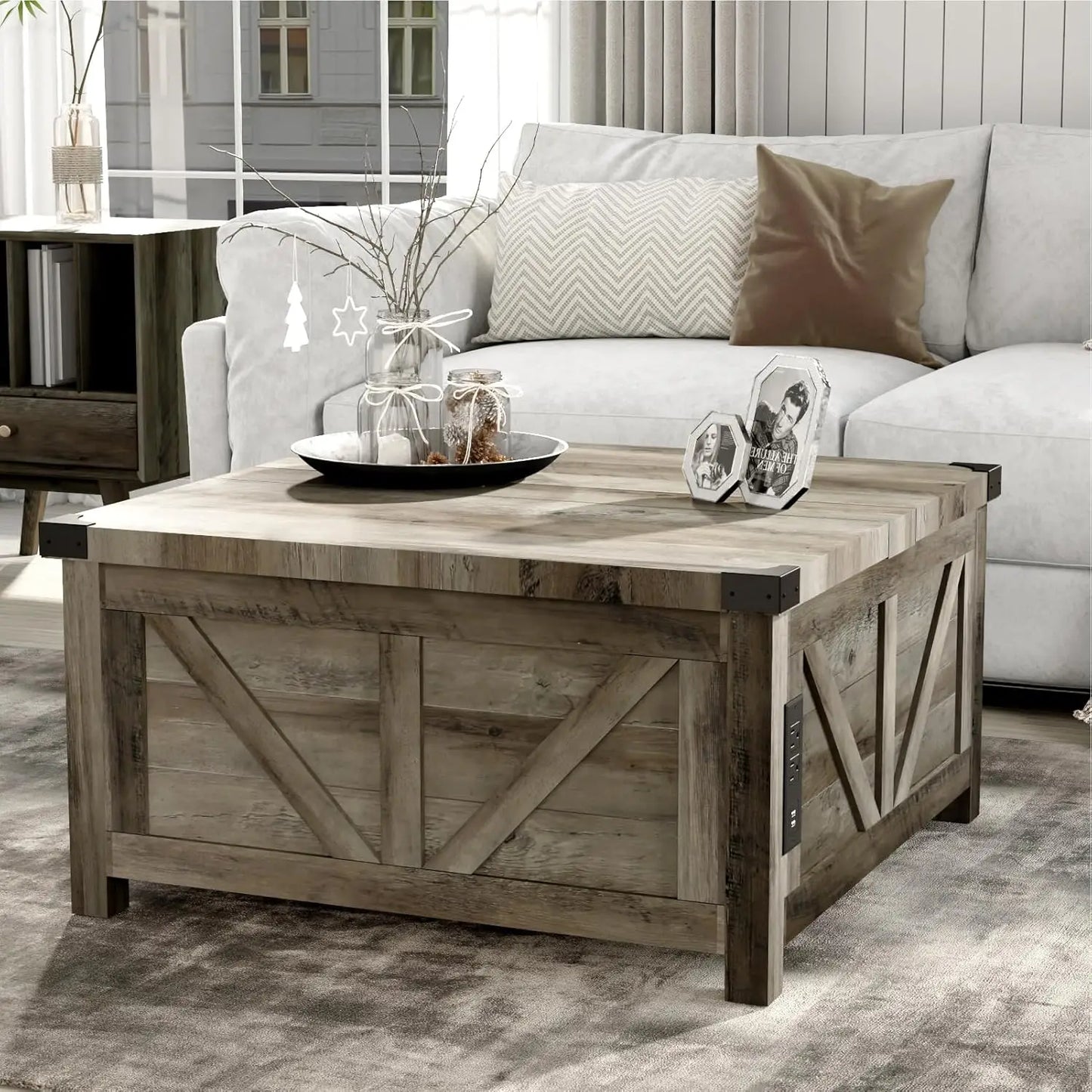 Farmhouse Lift Top Coffee Table with Storage