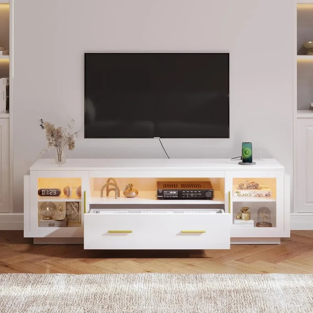 LED TV Stand with Power Outlets,